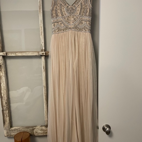 BHLDN beaded gown size 2 - Picture 3 of 6